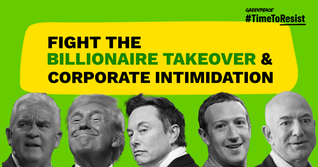 Fight the billionaire takeover and the corporate Intimidation. #TimeToResist