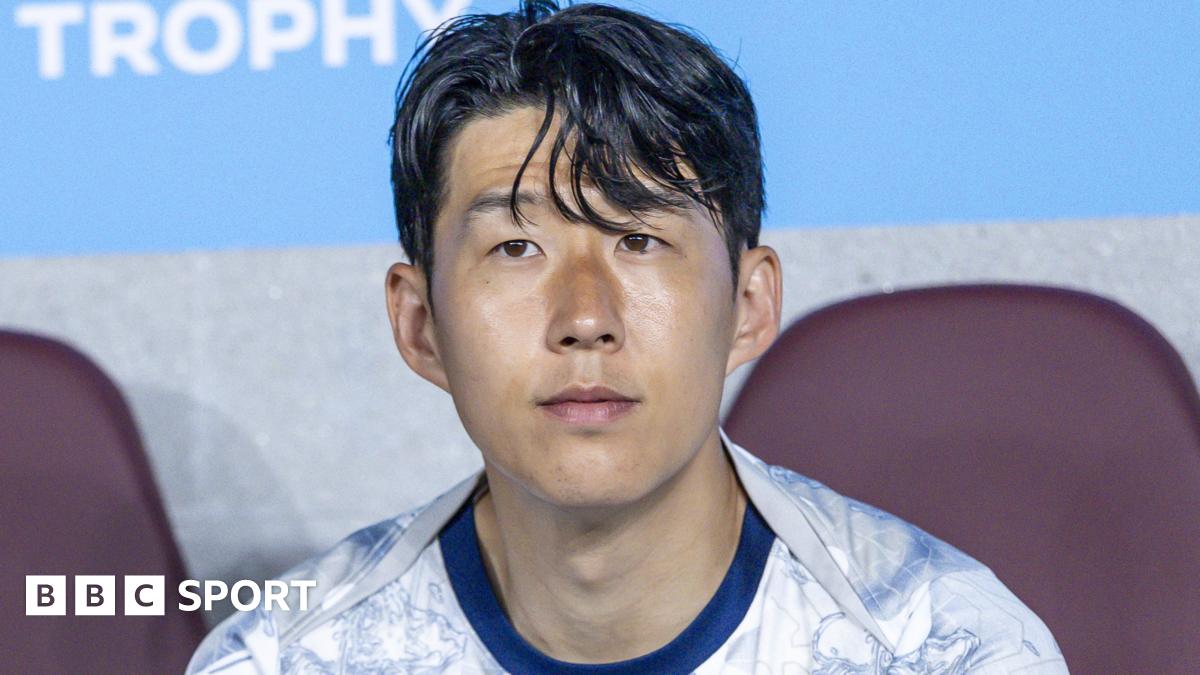 Son Heung-min watches on during Tottenham's pre-season victory over Arsenal