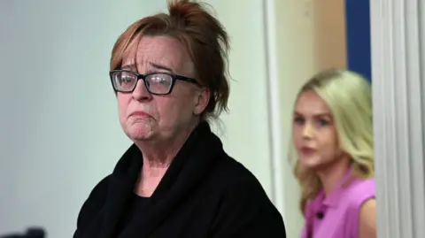 AFP via Getty Images Patty Morin speaks at the White House on 16 April 2025 