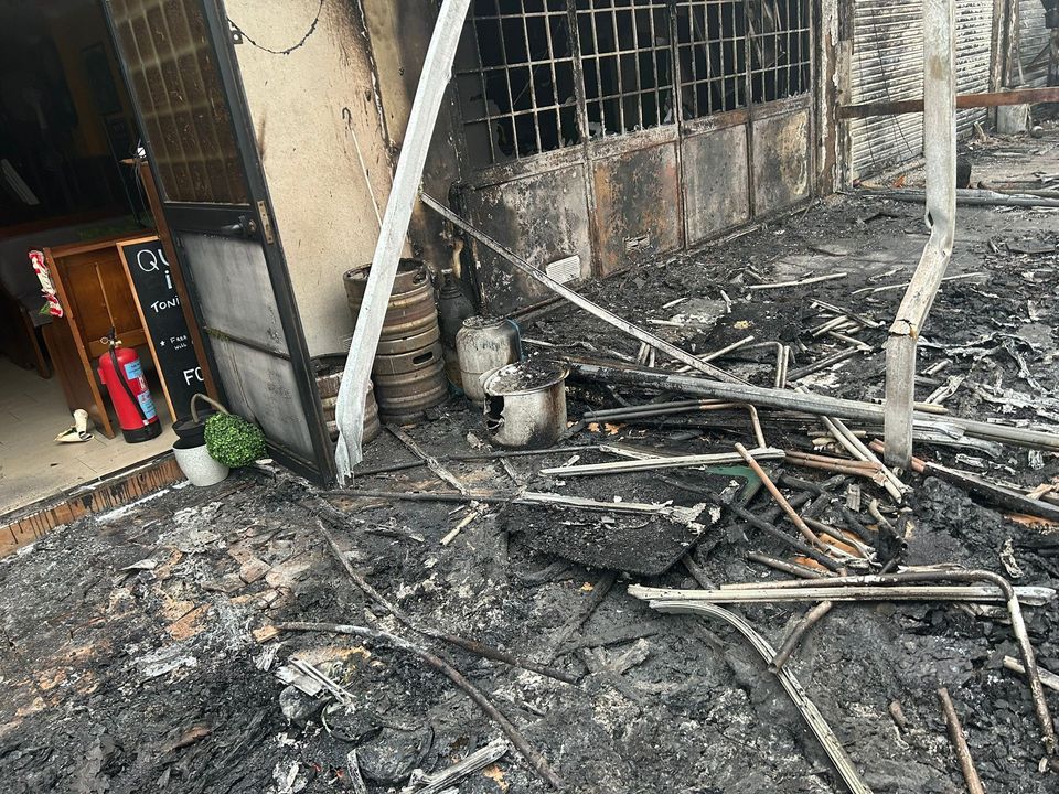 Remnants of the fire. Photo: McGuíre's