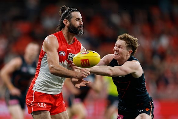 Out of action: Swans ruckman Brodie Grundy.