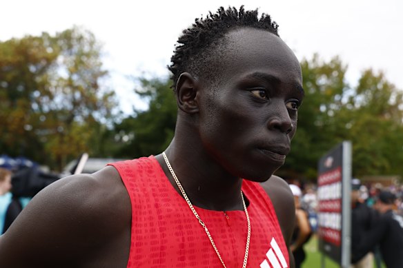 Gout Gout ran the 100 metres in 9.94 seconds at a school meet in Brisbane.