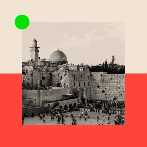 BBC Scene showing the Old City of Jerusalem, including the Wailing Wall