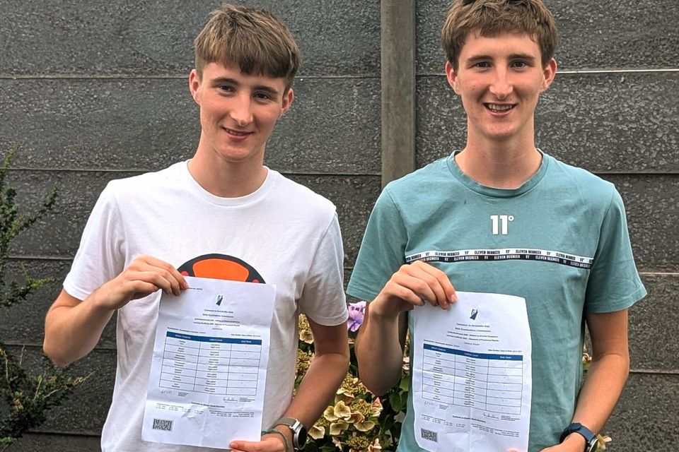 Kerry twins Jack and Charlie Nolan with their outstanding Leaving Cert results.