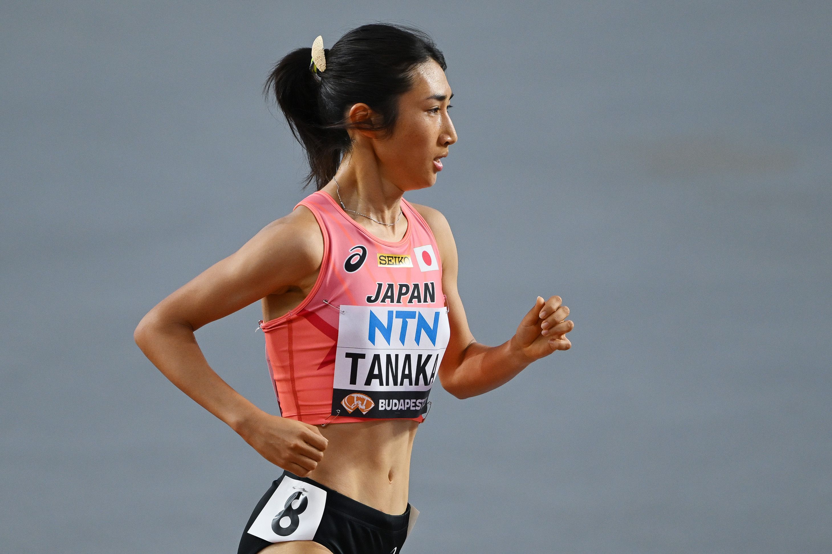 Nozomi Tanaka competes in the Women's 5000m Heats during day five of the World Athletics Championships Budapest 2023