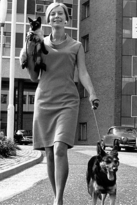 Baxter with Jason the cat and Petra in 1966