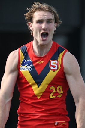 Dyson Sharp shows his passion playing for South Australia.