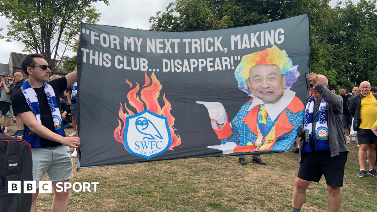 Sheffield Wednesday fans protested before their game with Stoke