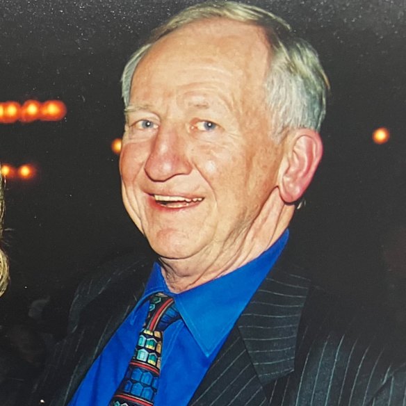 Ian Mence, 88, was farewelled at St Andrew’s Church in Brighton on Thursday.