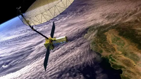NASA An artist's concept shared by Nasa on X of what the Nisar satellite will look like