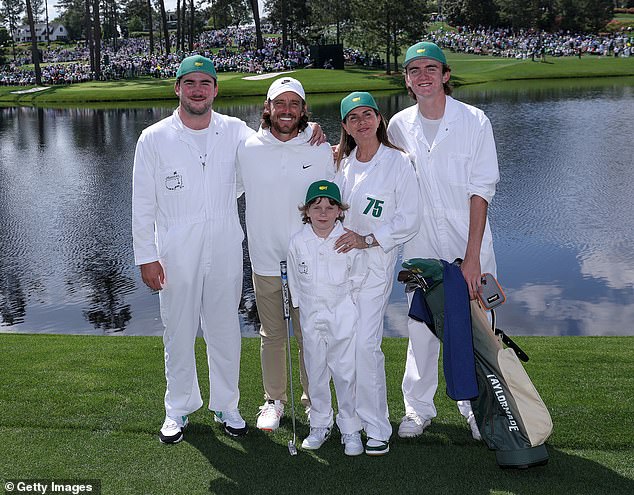 Fleetwood was joined in Augusta by his wife Clare, who is 23 years his senior, and his two stepsons from her previous relationship
