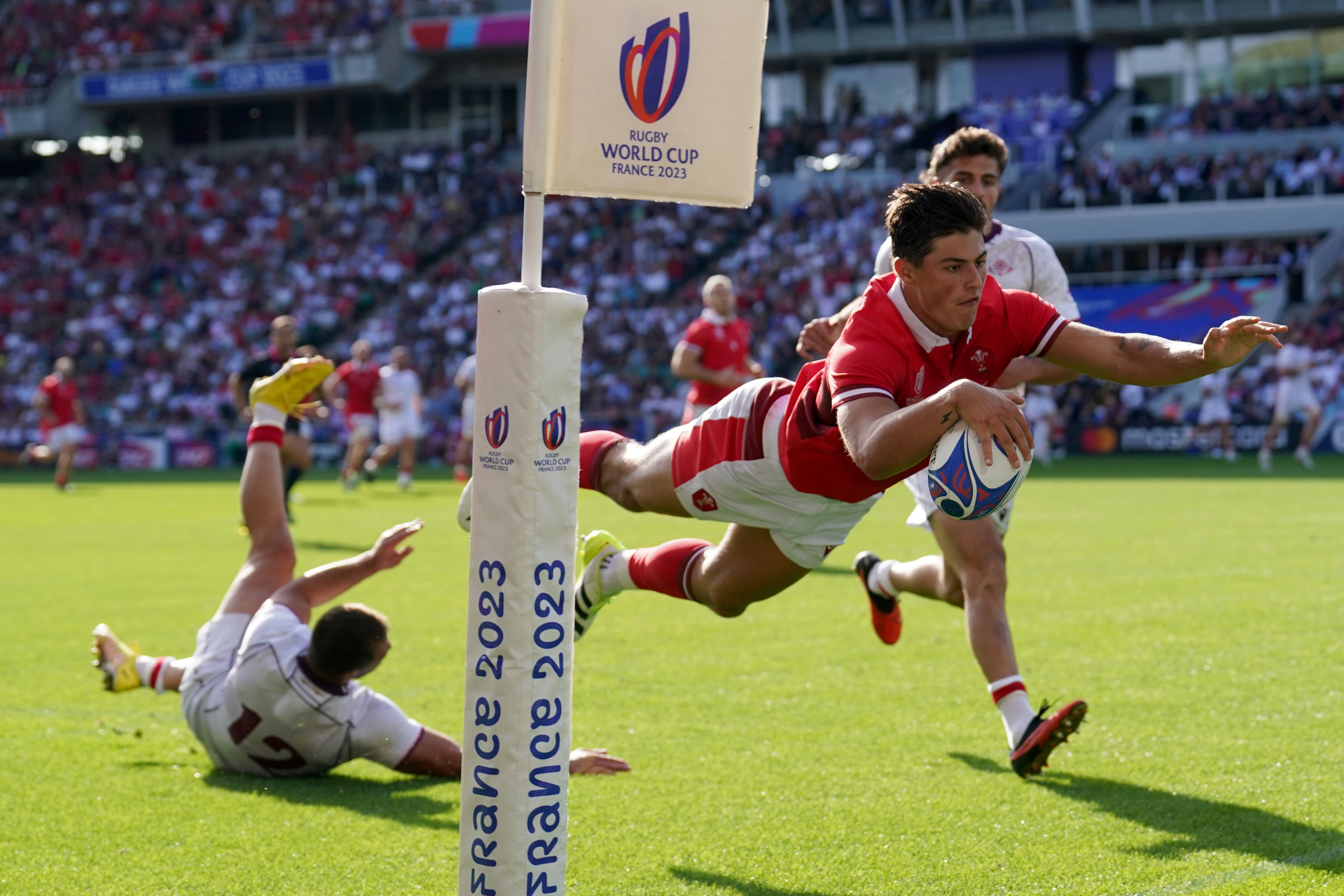 Louis Rees-Zammit scored five tries for Wales during the 2023 Rugby World Cup