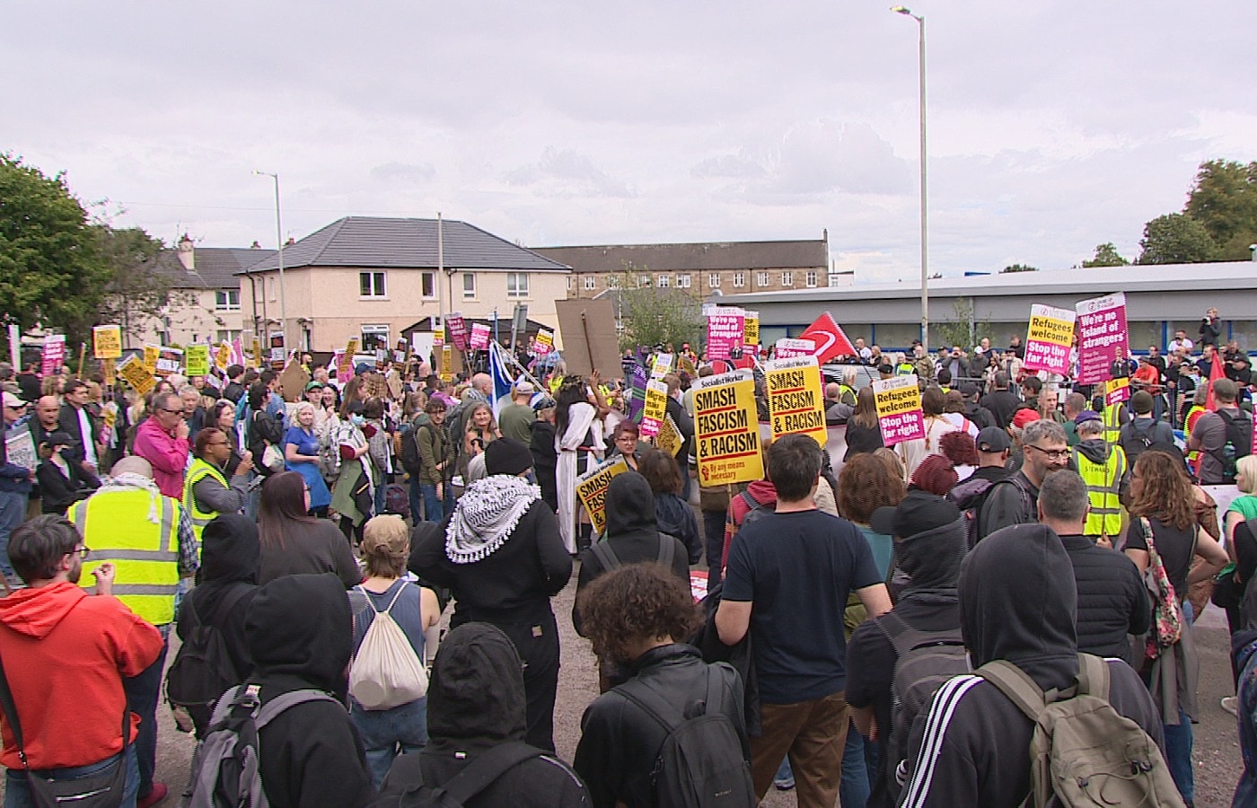 The anti-immigration group was met by about 200 counter-protesters.