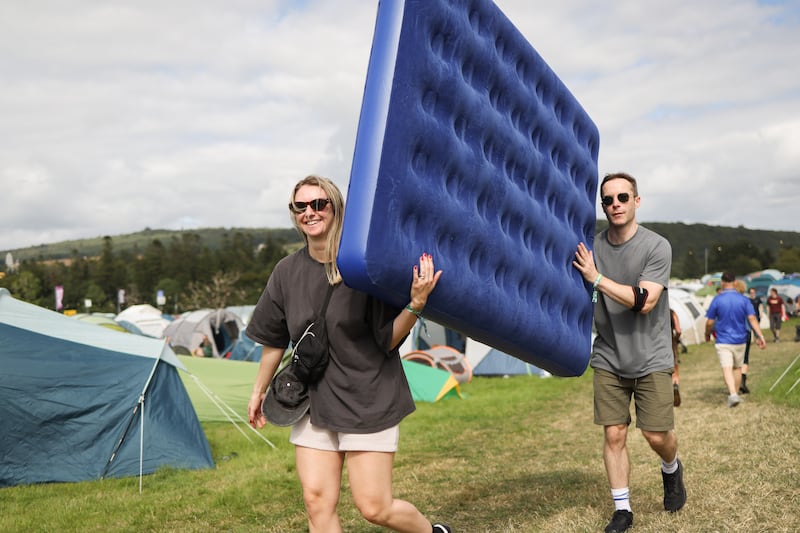 Festivalgoers head to the campsite at All Together Now in Co Waterford. Photograph: Dan Dennison