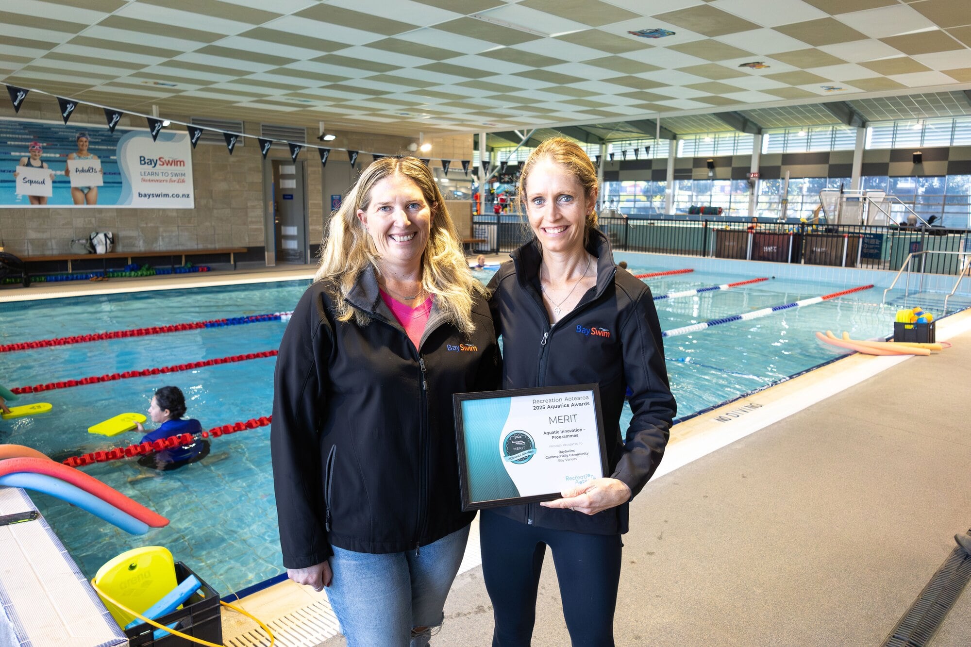 BaySwim’s Kim Heywood and Claire Horner at Baywave’s learner pool in Mount Maunganui.