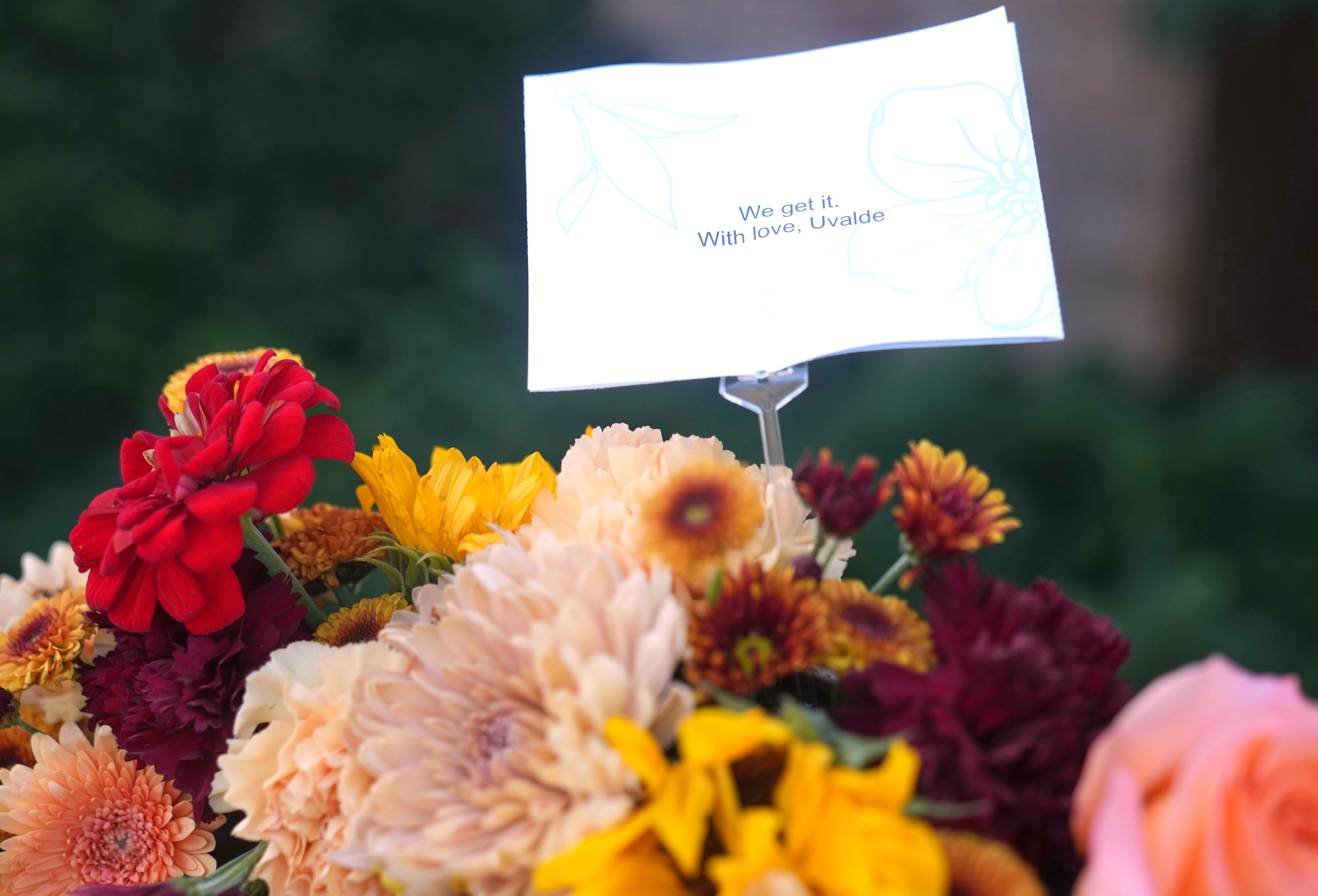 The message reads: 'We get it. With love, Uvalde'