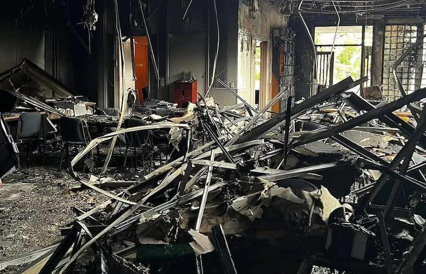 הנזק במסעדת Lewis Continental Kitchen בסידני, שהוצתה באוקטובר 2024