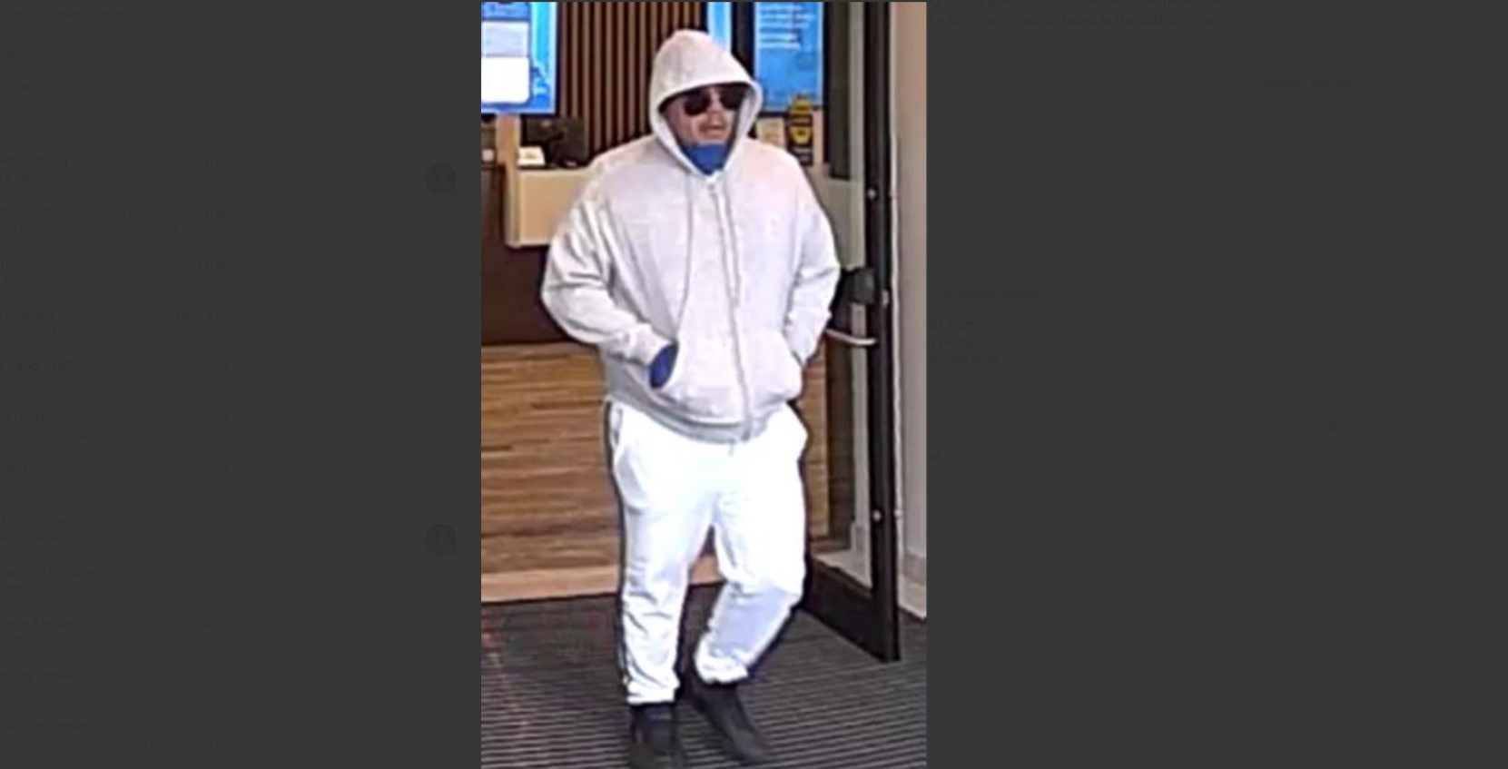 Surrey police look to identify bank robbery suspect