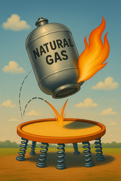 Natural gas prices bounced back after trading below the 3 handle this morning.