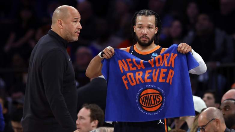 Knicks star Jalen Brunson with his father Rick Brunson