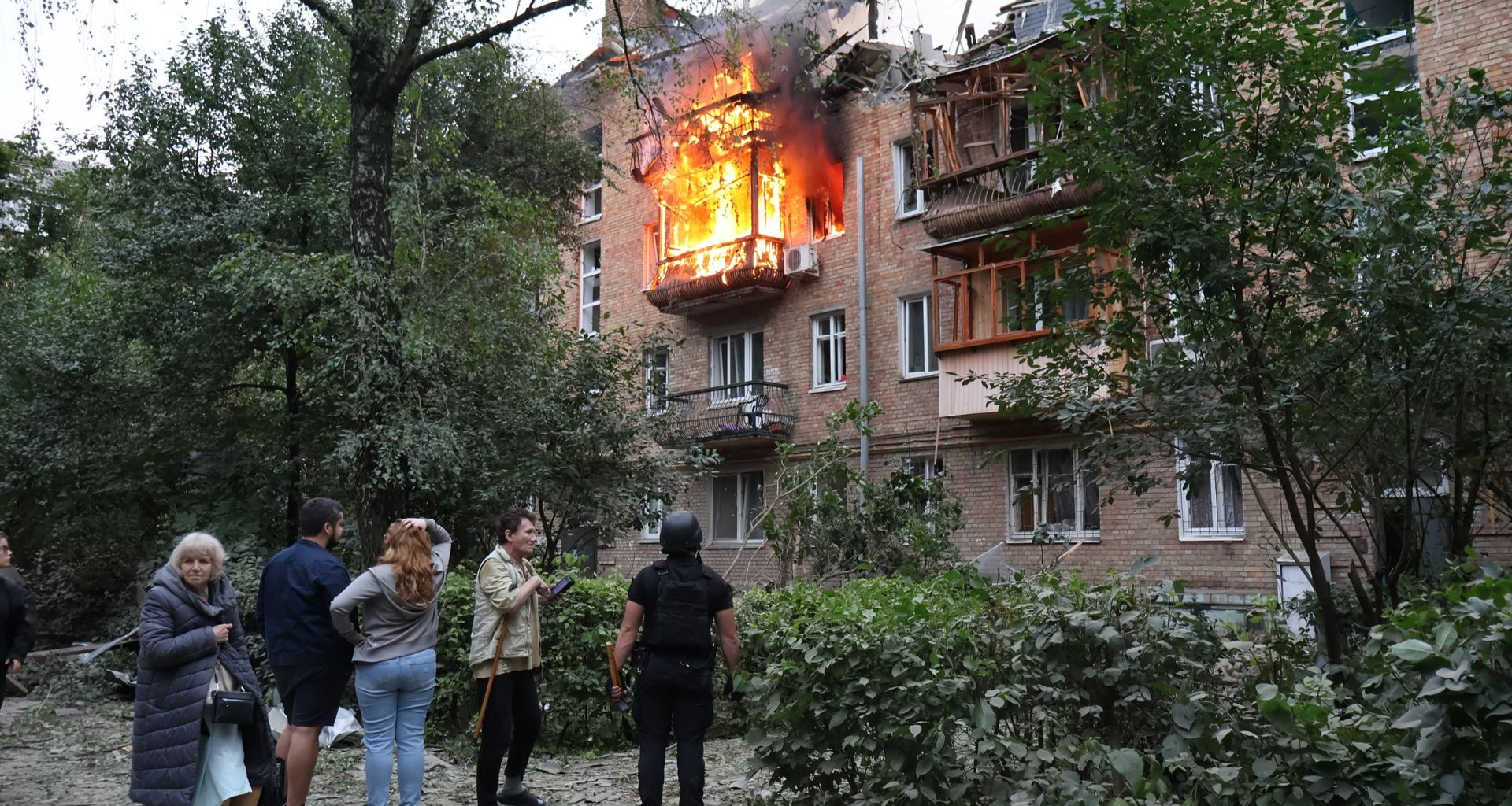 The consequences of Russian overnight attack in Kyiv, Ukraine on July 31, 2025