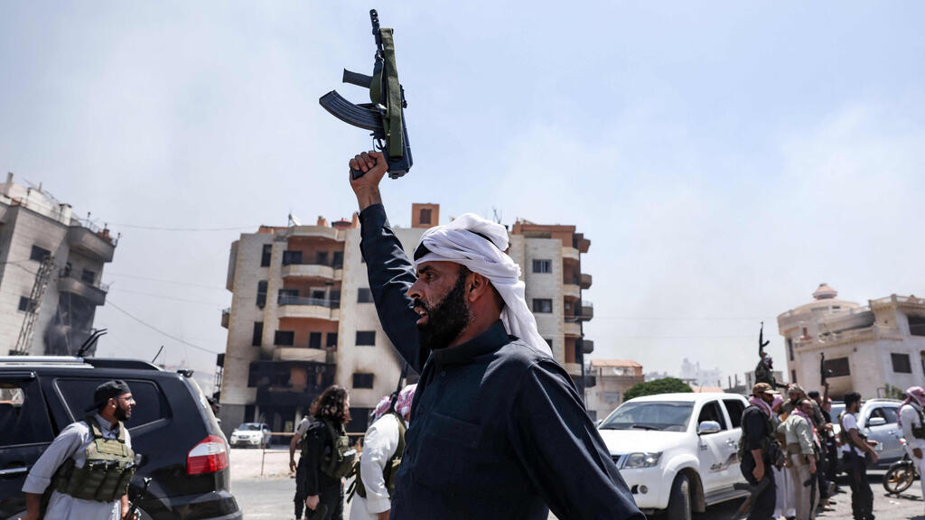 לוחמים בדואים ב א-סווידא סווידא מעוז הדרוזים דרוזים ב סוריה