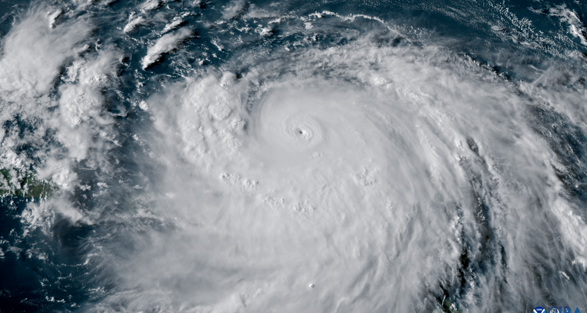 A satellite image of Hurricane Erin from the GOES-19 on Saturday (Aug. 16).