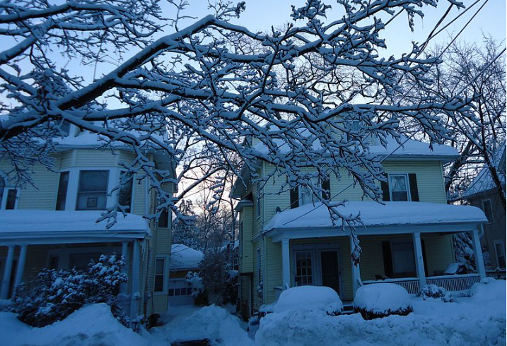 Houses in snow