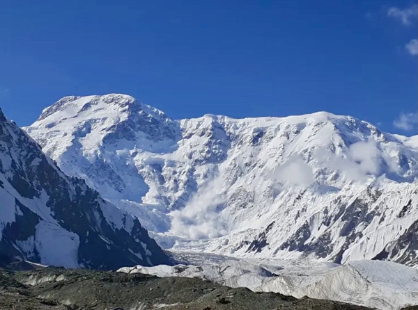 Pobeda viewed from South Inylchek Base Camp.