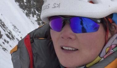 Close shot of Jing Guan of China on K2.