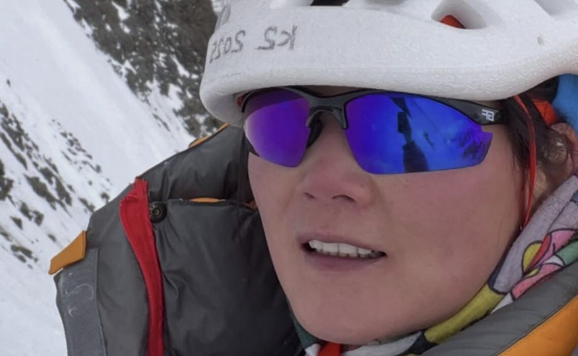 Close shot of Jing Guan of China on K2.