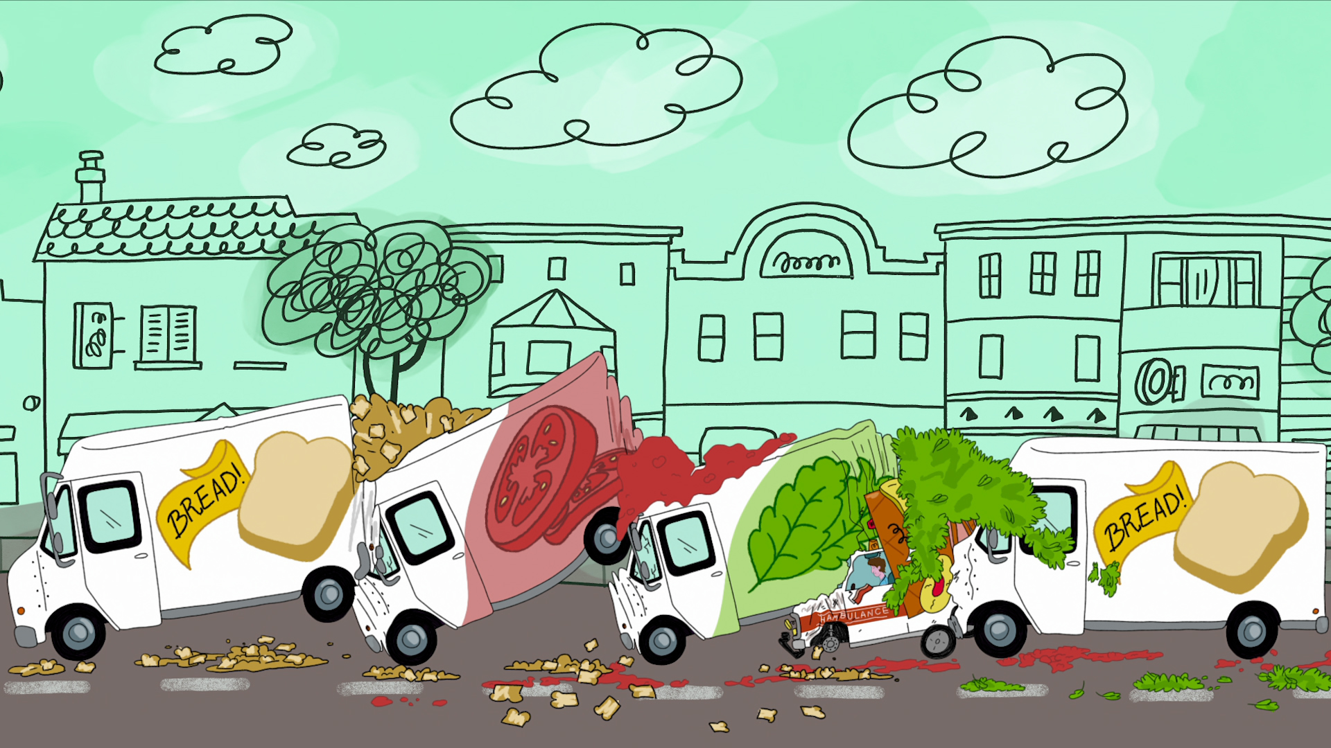 A still image from the animated series Long Story Short.