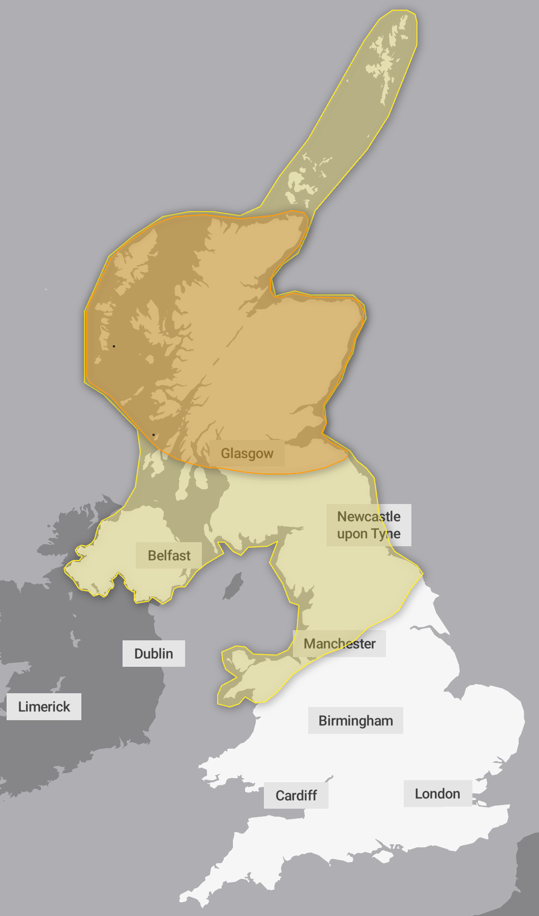 The Met Office has issued both yellow and amber warnings for parts of the UK on Monday 4 August when Storm Floris is due to hit