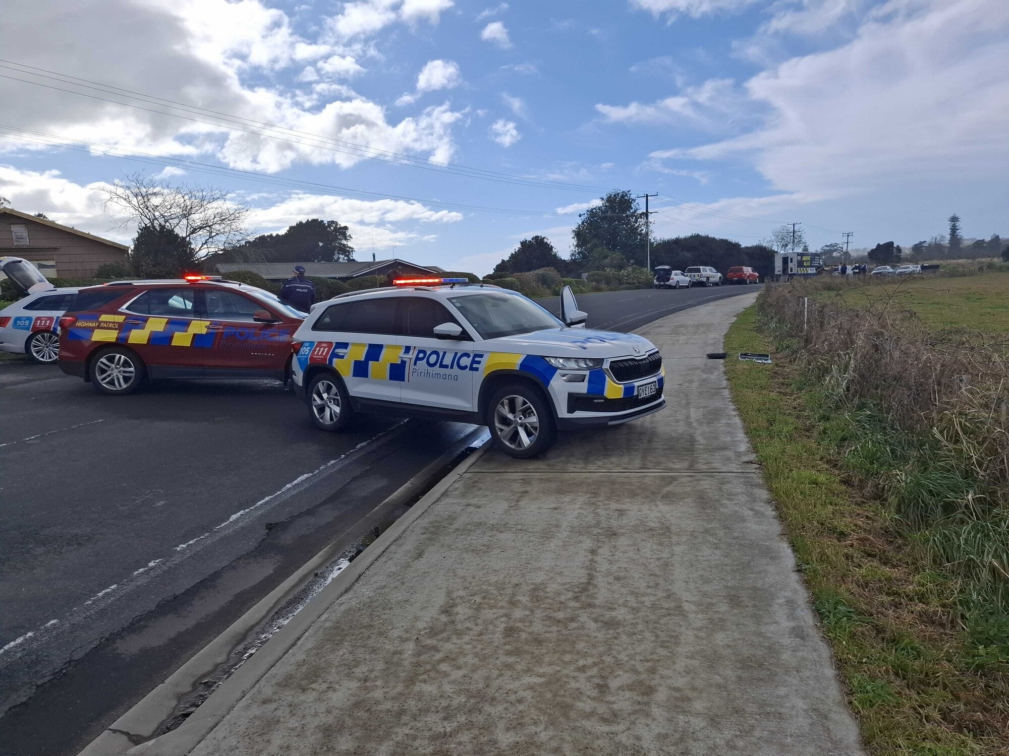 A police cordon on Maketū Rd on Wednesday. Photo / Tom Eley