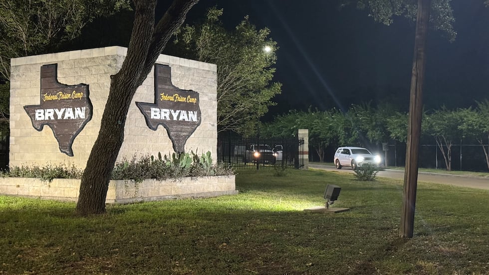 The Federal Prison Camp in Bryan is seen in the early hours of August 9, 2025. Law enforcement...