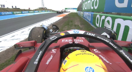 Hamilton crashed out of the race at Zandvoort on lap 24