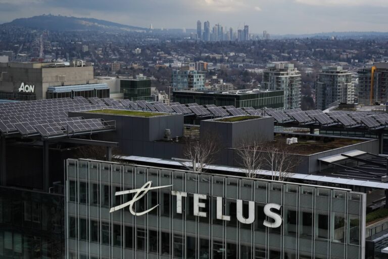 A view of the Telus building in Vancouver.