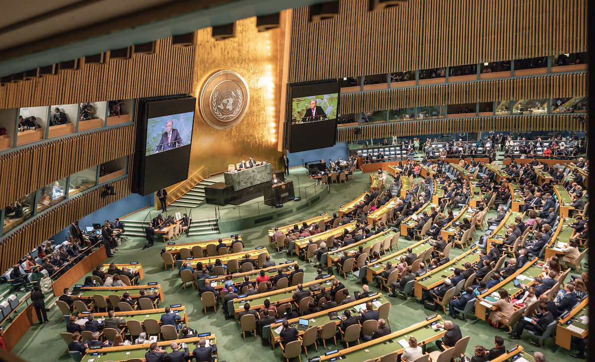 Antonio Guterres, Secretary-General of the United Nations, addresses the opening of the 77th General Debate of the UN General Assembly, September 2022. (Photo: Michael Kappeler/dpa via ZUMA Press/APA Images)