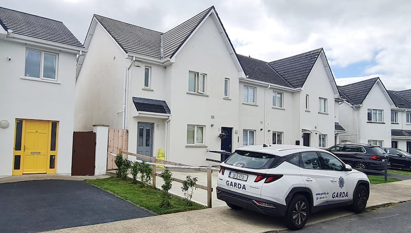 Gardaí preserving the Ian Walsh murder scene at his Ravenswood home in Carrick-on-Suir. Photograph: Barry Roche