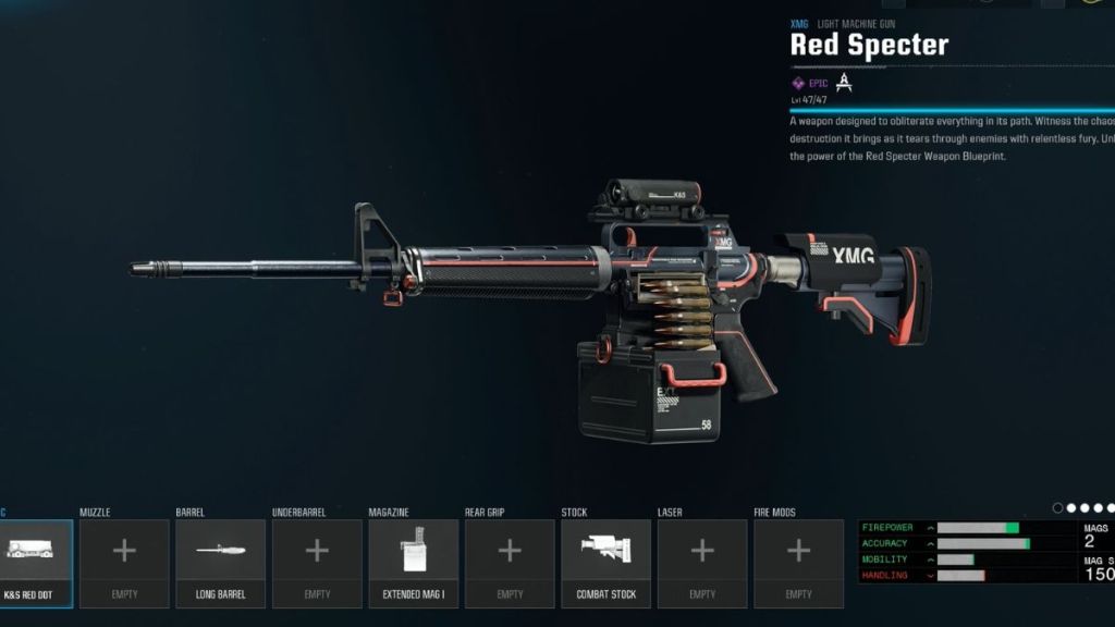 Warzone Red Specter XMG Blueprint