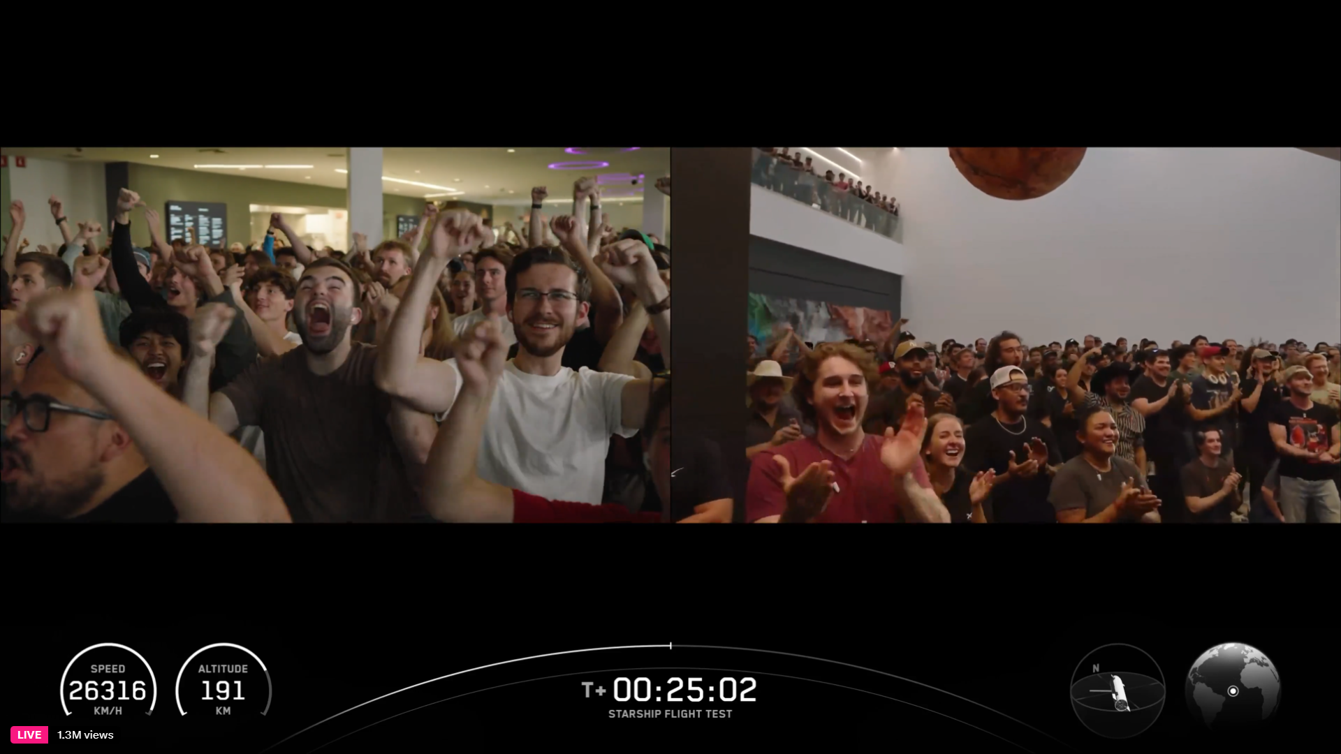 SpaceX Starlink satellites deployed from a Starship Flight 10 vehicle.