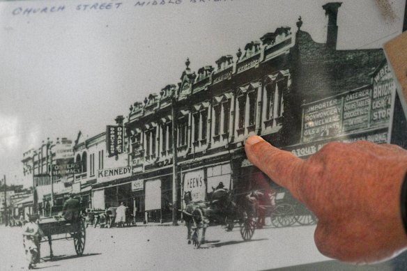 A historic photo of 78 Church Street, Brighton, where the stolen school bell is buried.