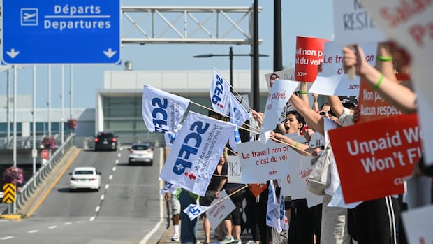 Flight attendants ordered back to work say labour law violates right to strike