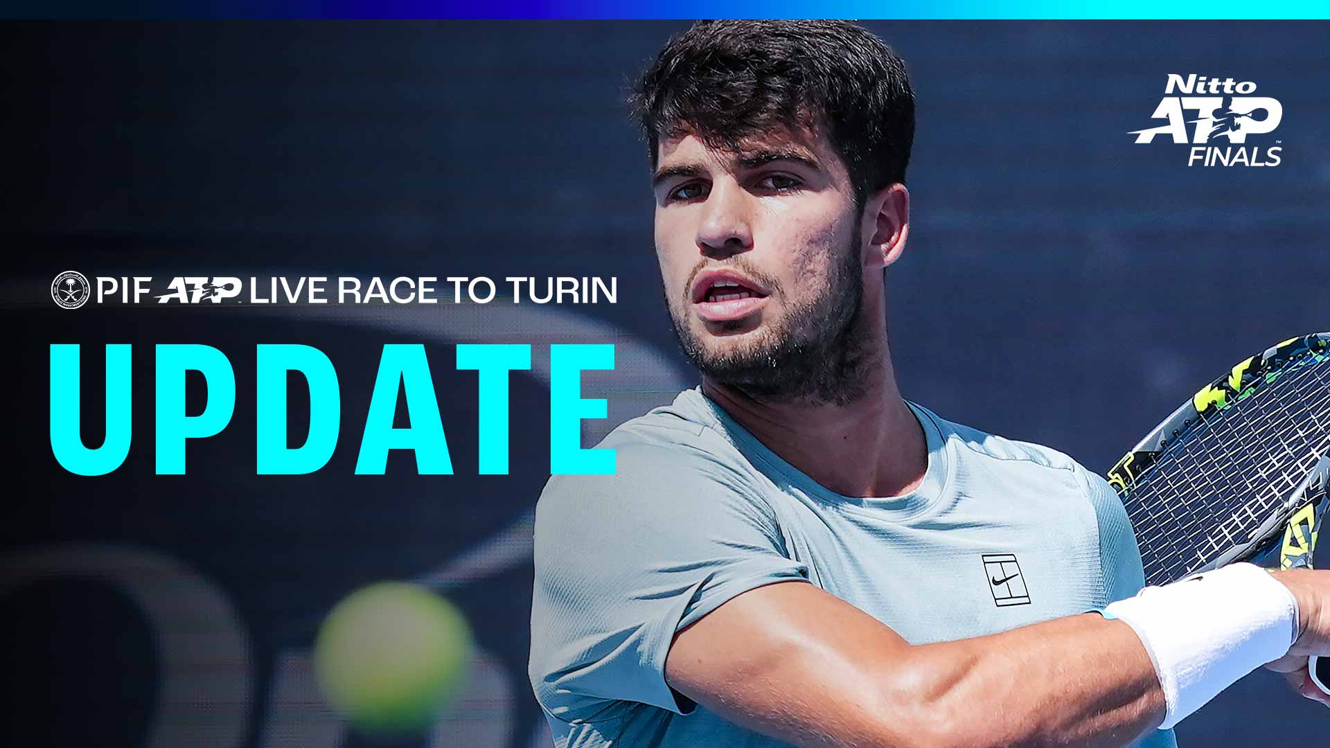 Carlos Alcaraz leads the PIF ATP Live Race To Turin by 1,890 points.