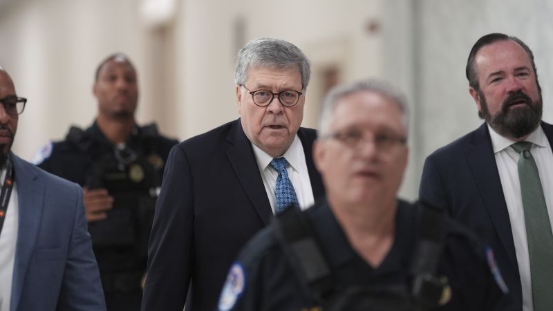 Former Attorney General Bill Barr appears for deposition in House committee’s Epstein probe