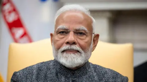 Bloomberg via Getty Images Narendra Modi, India's prime minister, during a meeting with US President Donald Trump, not pictured, in the Oval Office of the White House in Washington, DC, US, on Thursday, Feb. 13, 2025.