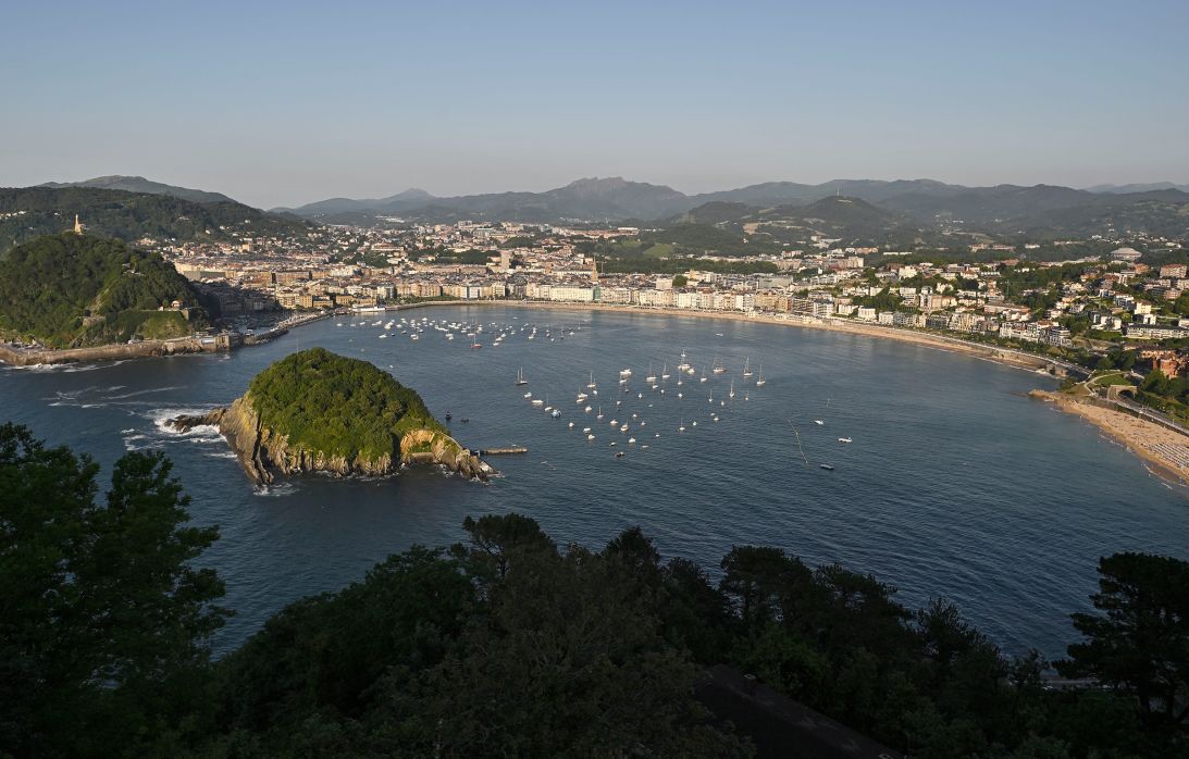This picture taken from mount Igeldo shows La Concha bay in the Spanish Basque city of San Sebastian on June 28.