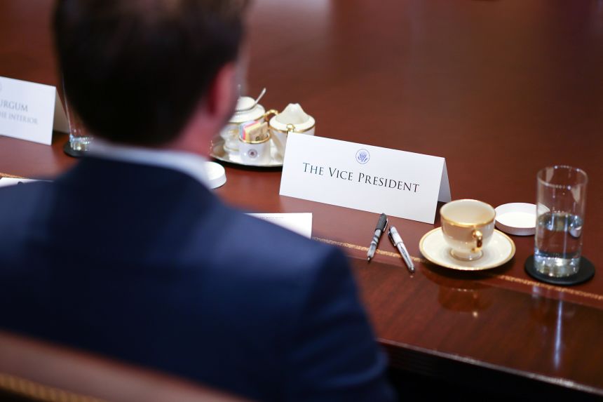 Vance during a cabinet meeting at the White House in Washington, DC, on July 8.