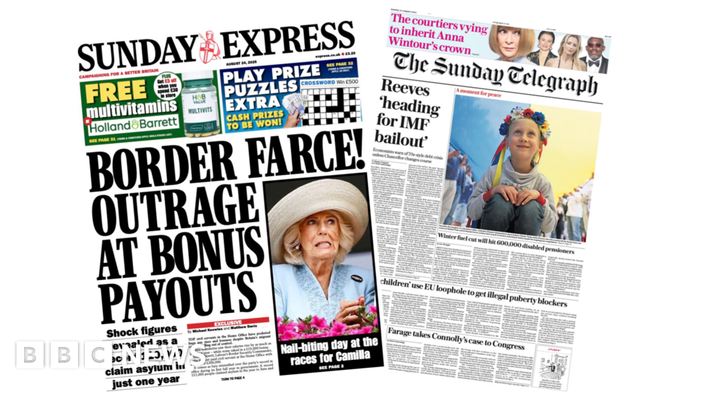 Newspaper headlines: 'Heading for IMF bailout' and 'Border farce!' - BBC