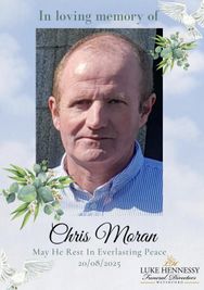 Death Notice of Christopher Chris MORAN (Waterford City, Waterford)